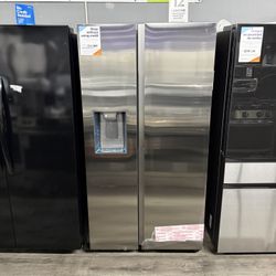 Samsung - 28 Cu Ft Side By Side 2-Door Refrigerator With Water Dispenser And Icemaker In Stainless Steel 😻
