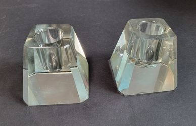 Oleg Cassini Crystal Taper 1 Pair If Candle Holders