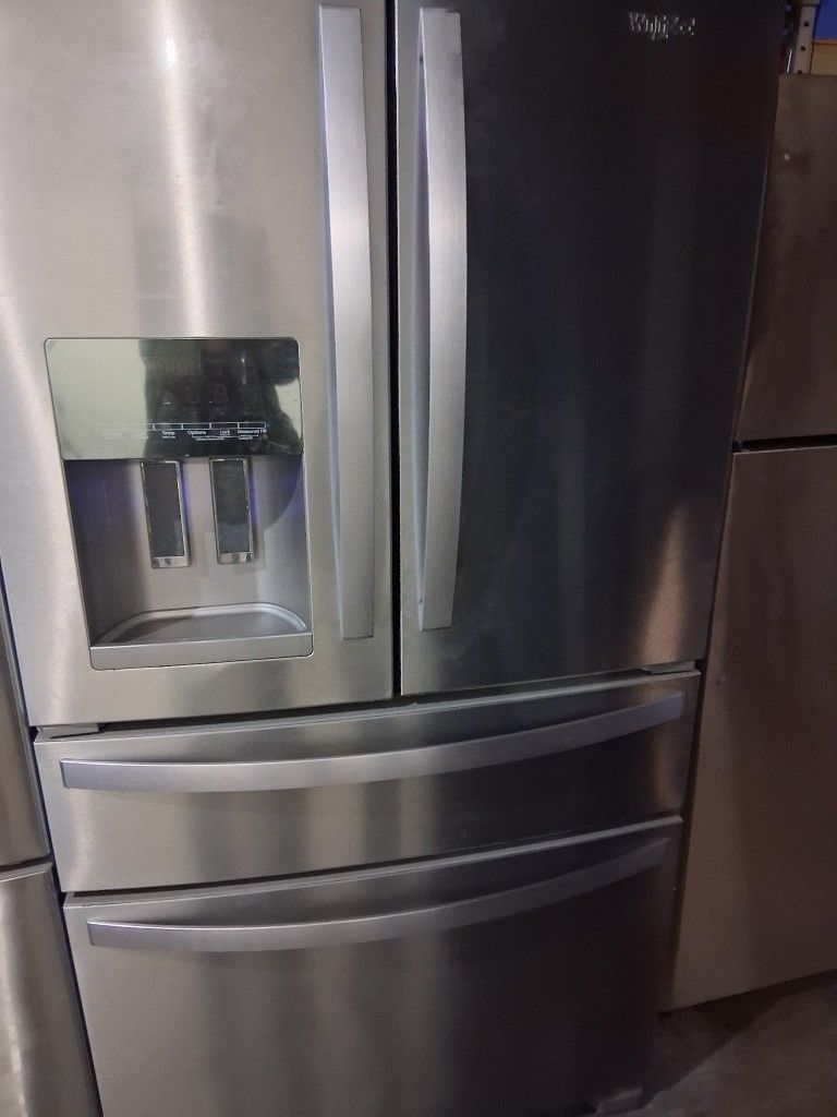 Whirlpool Stainless Steel French Doors Fridge Works Great No Issues 