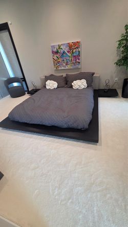 Cal king low profile modern bed frame