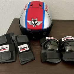 KIDS HELMET AND PADS BUNDLE / BIKE HELMET 