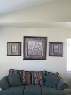 Set of 3 Framed Floral Wall Art Prints