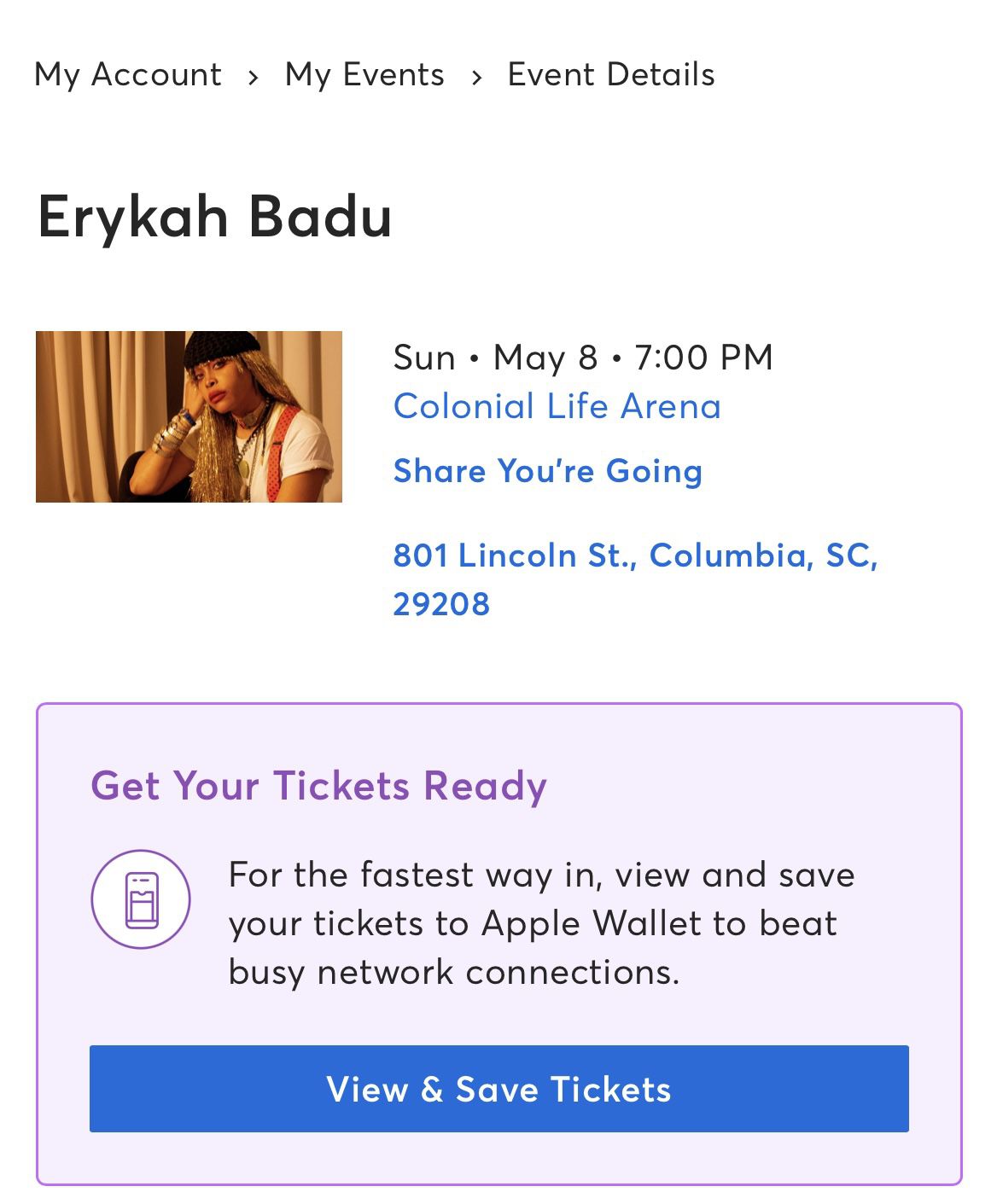 Erykah Badu Concert Tickets For Sale!