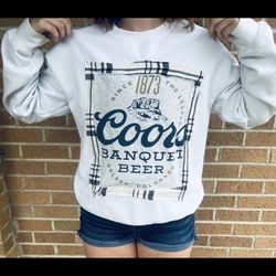 upcycled coors banquet sweatshirt