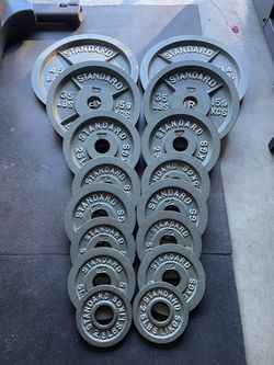 275 lbs Olympic Weight Plates…. Home Gym Fitness…