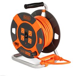BLACK+DECKER
75 ft. 4 Outlets Retractable Extension Cord with 14 AWG SJTW Cable Outdoor Power Cord Reel