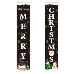 Christmas Decorations Outdoor Yard Front Porch Sign Set Banner Hanging Merry Christmas Decorations for Home, Indoor Outdoor Xmas Decor Wall Front Door