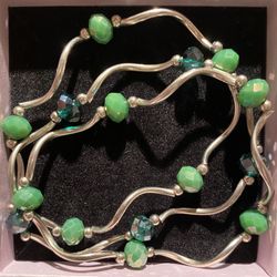 Emerald & Green Silver Bracelets