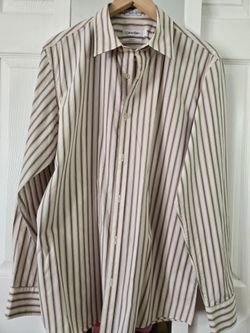 Calvin Klein Modern Fit Striped Dress Shirt