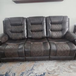 Leather Recliner Sofa