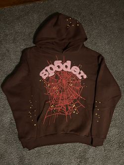 🔥 Spider Hoodie – Brown/Red Web Design 🔥