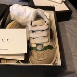 Gucci Toddler Screener Sneaker Butter Leather 