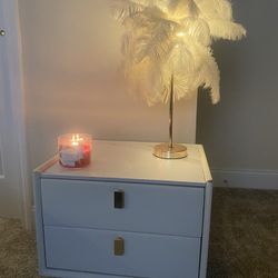 2 Marble And Ivory Nightstands