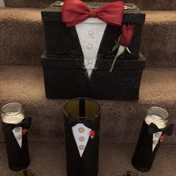 Tuxedo Card Box And Votives