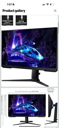 Samsung 32-Inch Odyssey G3 (G30D) Series FHD Gaming Monitor, 1ms, 180Hz, AMD FreeSync, Adjustable Stand, Black Equalizer, Virtual Aim Point, Eye Saver
