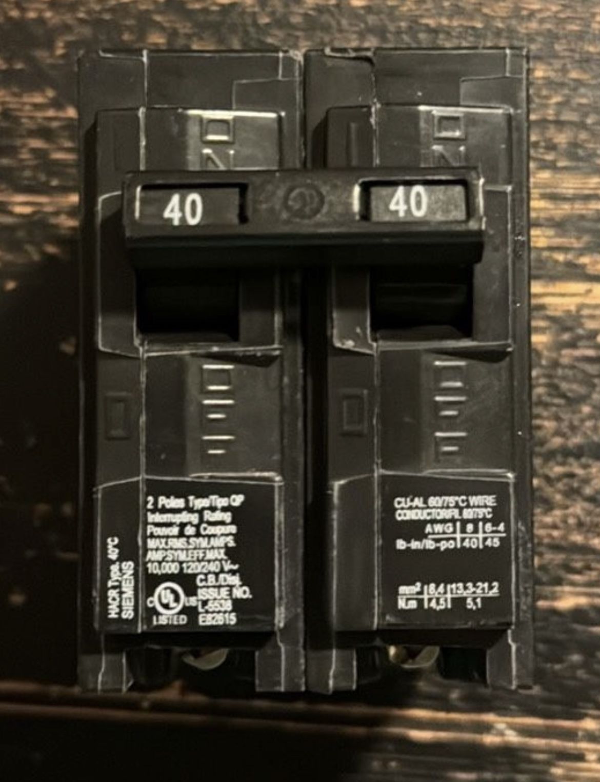 Siemens Q240 Breakers 