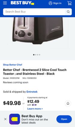 Black 2-Slice Toaster with Defrost and Reheat Functions