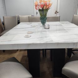 Marble Dining Table (**TABLE ONLY NO CHAIRS**) 54"W X 54"L X 36"H