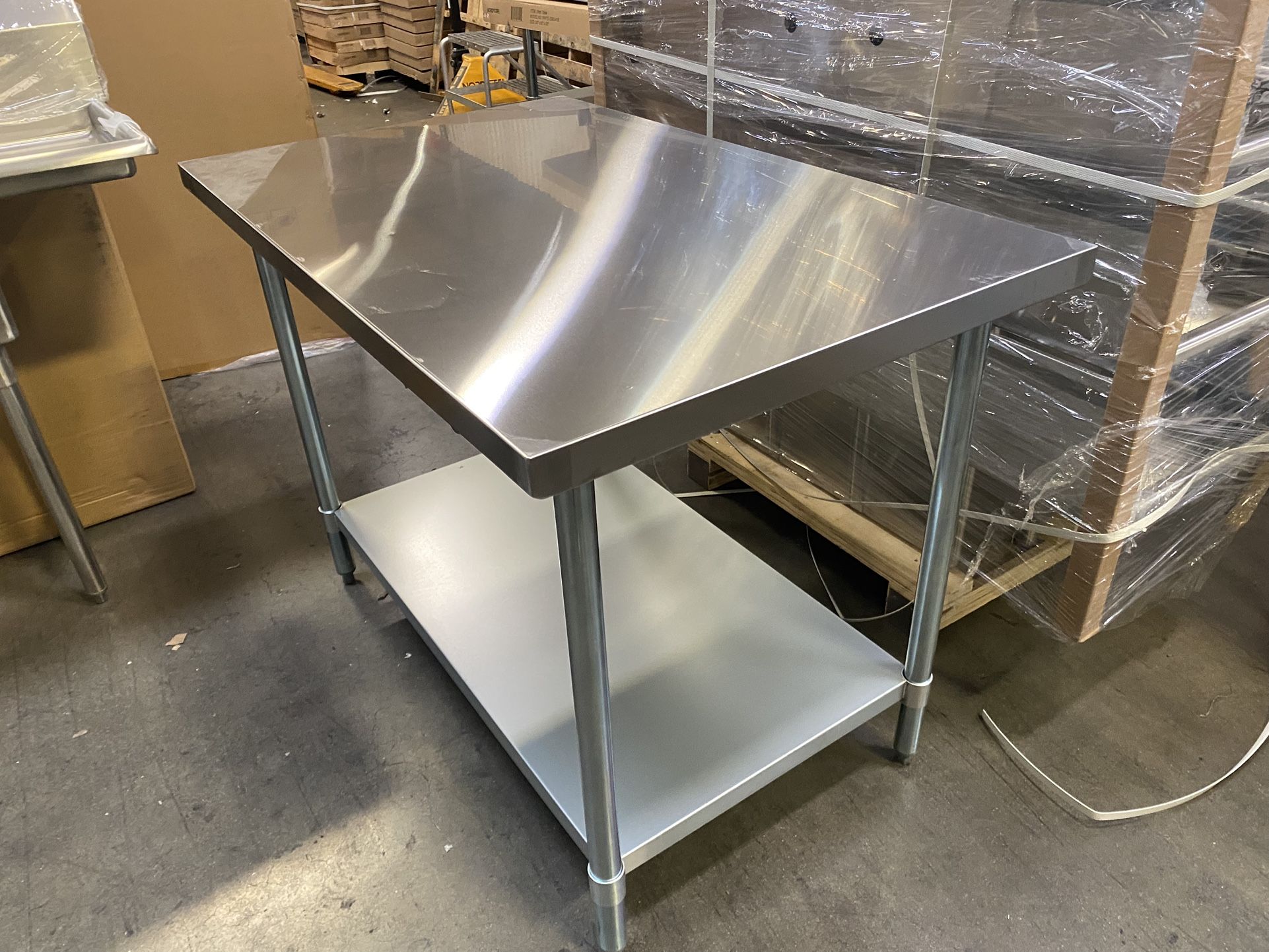Brand New Commercial Grade Stainless Steel Work Tables Sinks Shelves