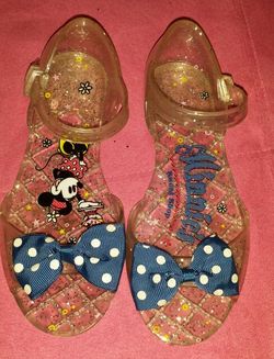 Girls size 12 Minnie clear jellies