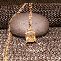 Beautiful Yellow Pendant On 24" Chain