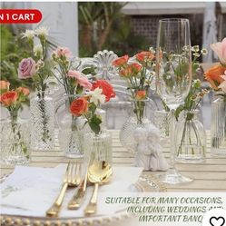 Glass Bud Vase Set of 22, Small Vases for Flowers, Clear Centerpieces