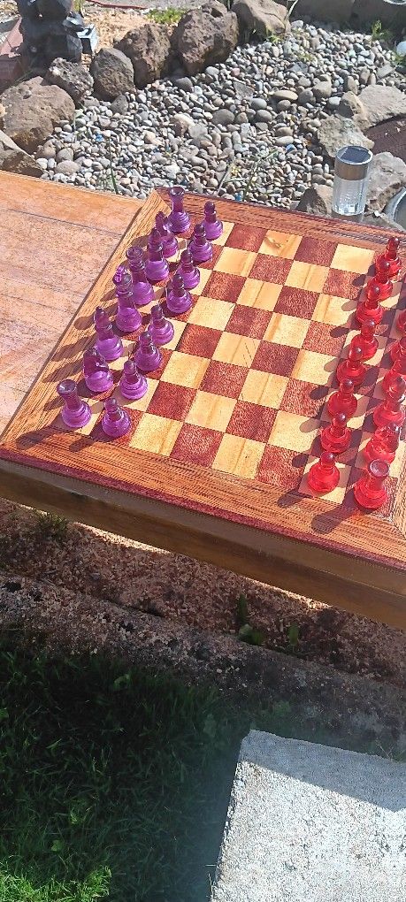 Custom Chest Pieces And Handmade Black Walnut And Maple Chess Boards Chess Pieces Have Six Different Colors To Choose From