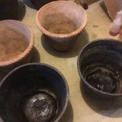 4 ceramic flower plant vases