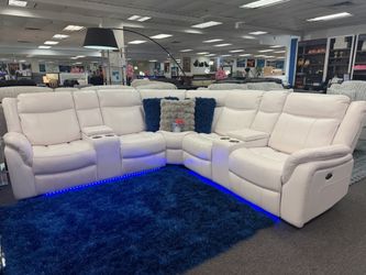 Weekend Special Now‼️Beautiful White Power Reclining Sectional $1699