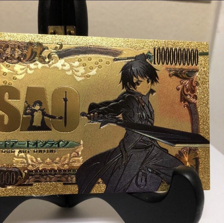 24k Gold Plated Kirigaya "Kirito" Kazuto (Sword Art Online) Banknote