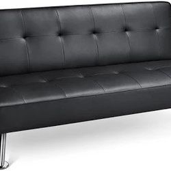 Black Leather Futon