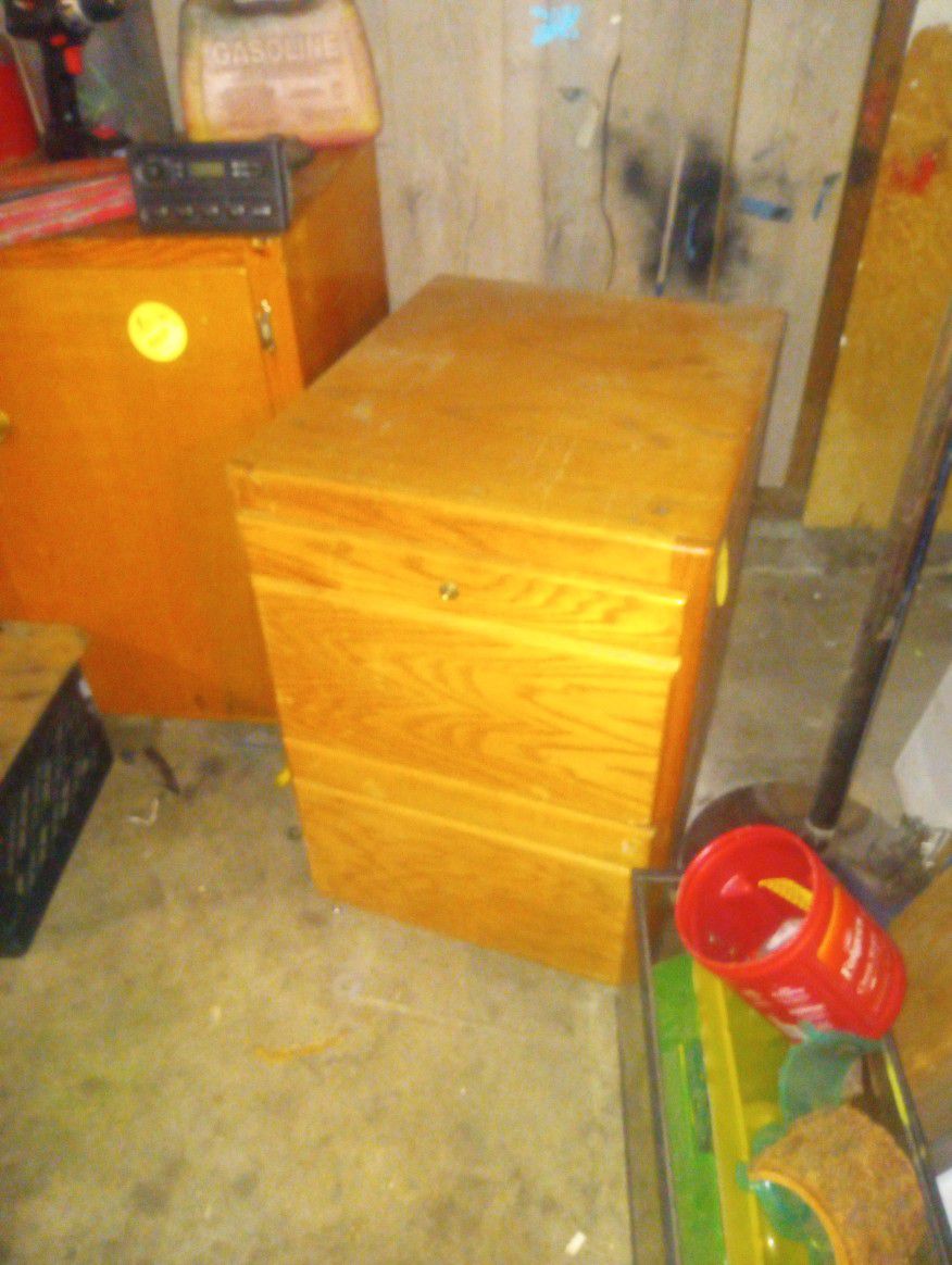 Oak File Cabinet 