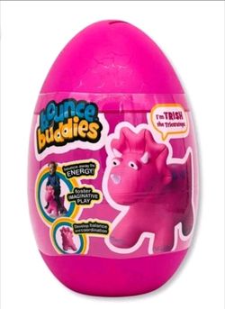 Pink Triceratops Bouncy Ride-On Toy