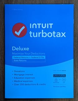 TurboTax Deluxe 2023 New Sealed Turbotax