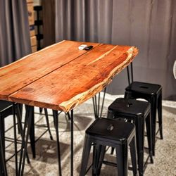 Reclaimed Wood Bar Table Set  Or Dining table With Chairs 