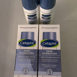 2 Cetaphil Deep Hydration, 48H Activation Serum, For Sensitive Skin, 1oz