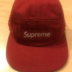 supreme 5-panel red wool / polyester cap 🧢 