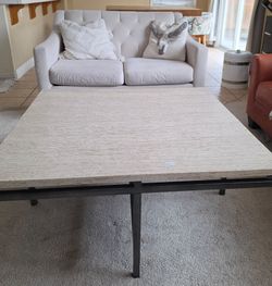 Travertine Coffee table with metal frame