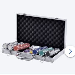 Large Print 300 PCs Poker Chip Set Aluminum Playing Cards