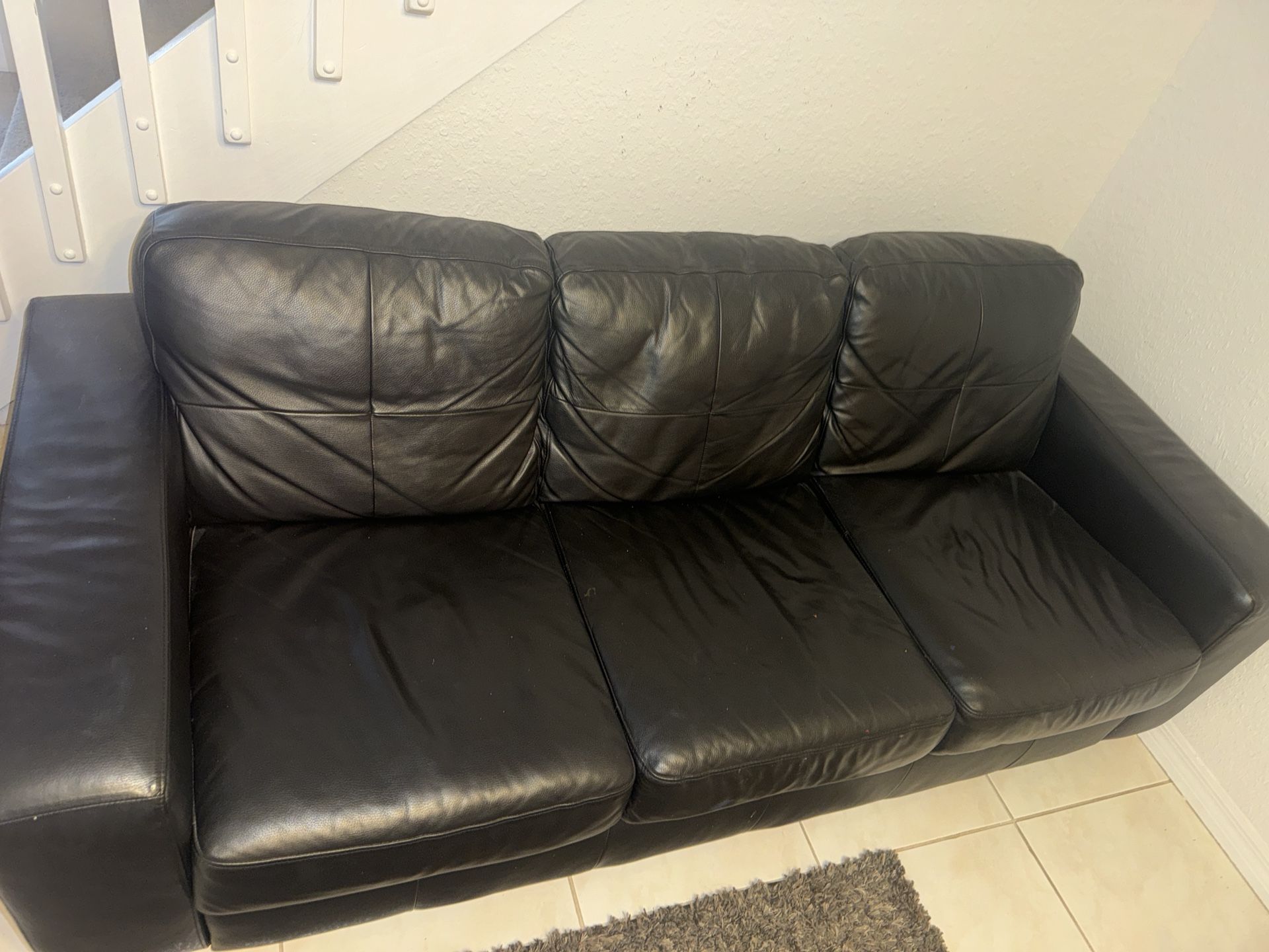 Black Leather Sofa