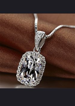 Silver and CZ Pendant Necklace