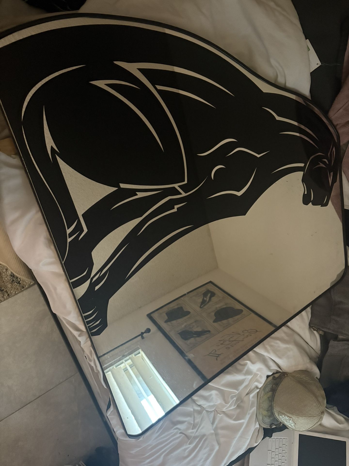 Mirror With Black Panther Print