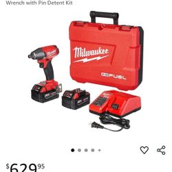 Milwaukee Compact Impact Wrench w/ Pin Detent Kit 2755-22 M18 FUEL 1/2" inch 