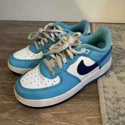 Kids Blue Nike Air Force 1s 