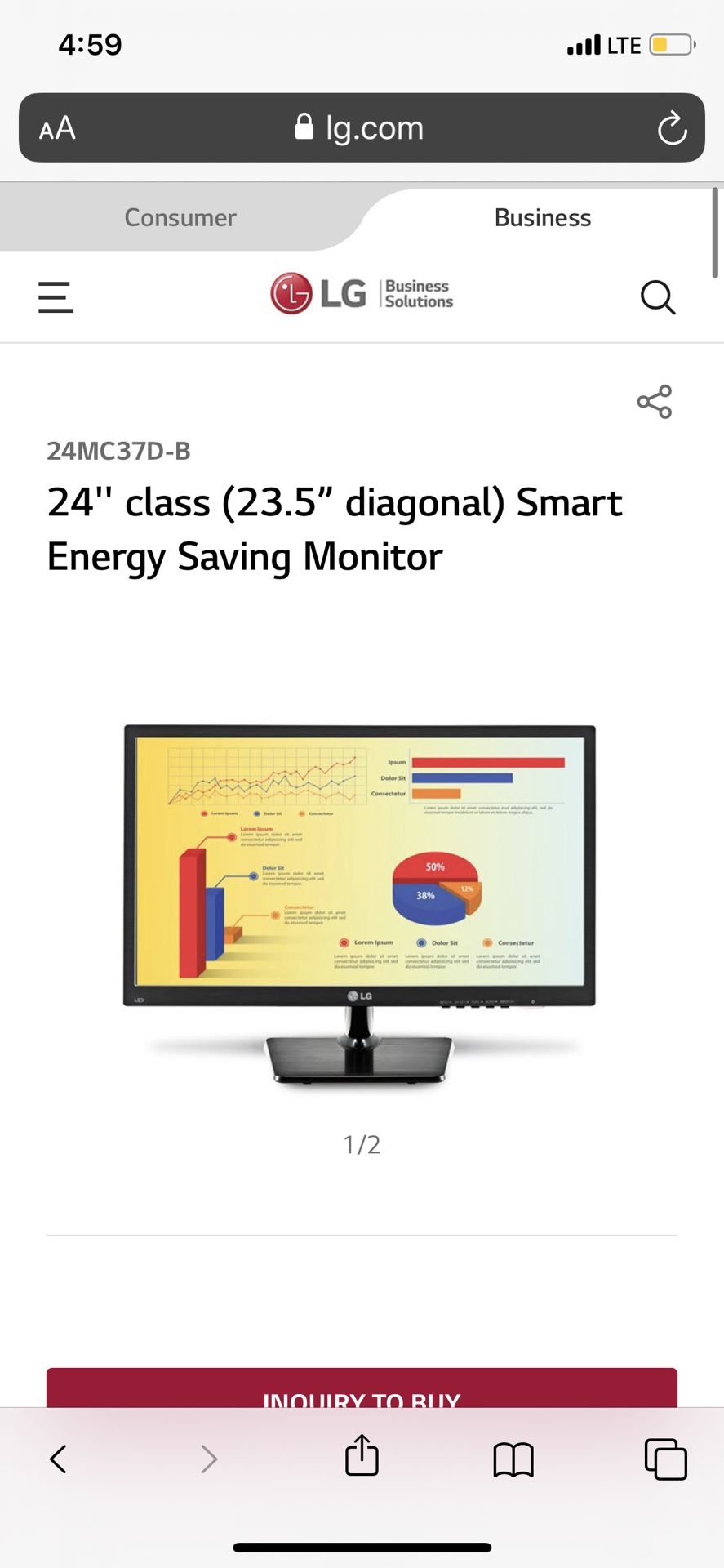 LG LED monitor 24 inch