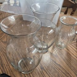 Flower Glass Vases  Assorted Sizes 