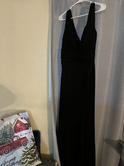 Long Black Dress with Slit