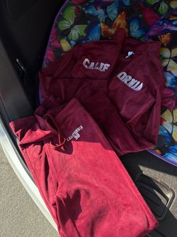 Super cute maroon jacket and jogger leg set , Y2K inspired