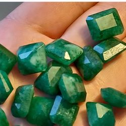 10pcs. Natural Emerald 100ctw Round, Oval, Emerald,  Square,  Pear Cut 