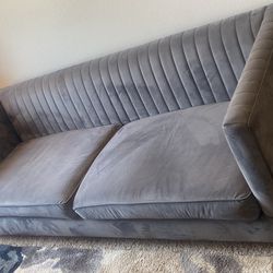 89.4” Velvet Rolled Arm Sofa